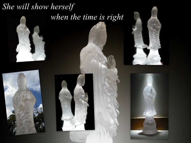 Various photos of bright and shining Guanjin statues, "Se will show herself when the time is right"